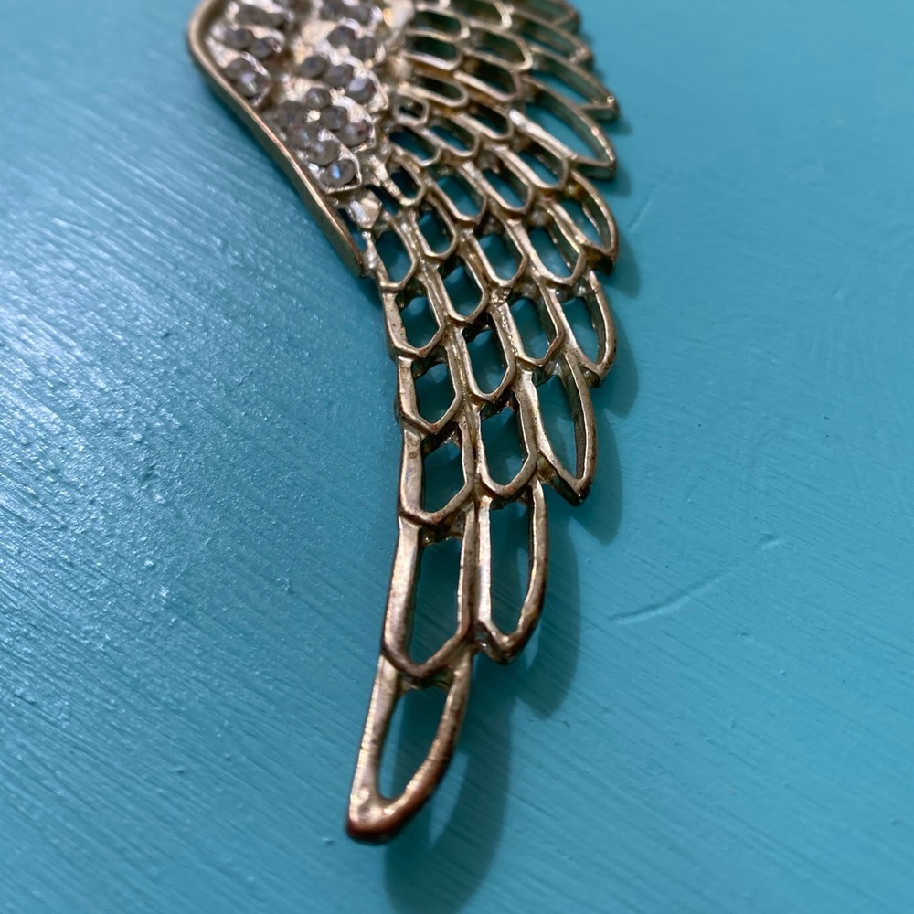 Feather Rhinestone Necklace - Picture 3 of 5